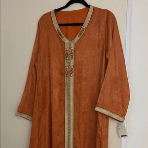 Orange Embellished Kaftan